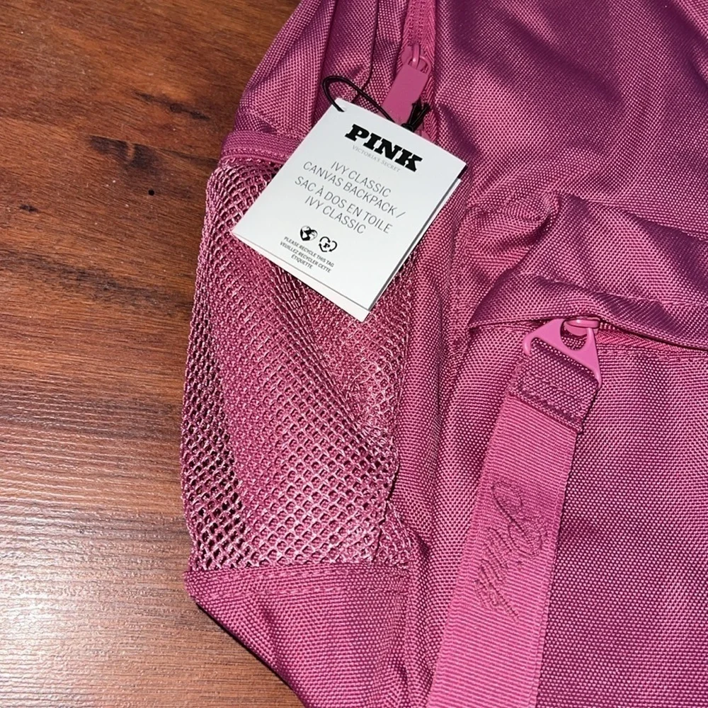VS Pink Ivy Classic Canvas Backpack red violet pink color adjustable polyester - Picture 7 of 10
